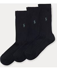 Polo Ralph Lauren - Rib-Knit Crew Sock 3-Pack - Lyst