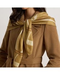 Ralph Lauren - Belting-Print Wool-Silk Square Scarf - Lyst