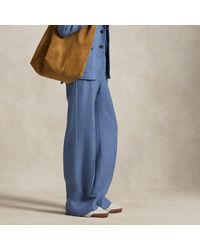 Polo Ralph Lauren - Linen-Cotton Twill Wide-Leg Trouser - Lyst