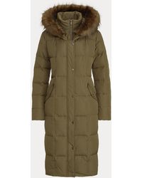 Ralph Lauren Quilted Down Maxi Coat - Green