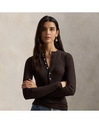 Ralph Lauren - Ribbed Cotton Henley Shirt - Lyst