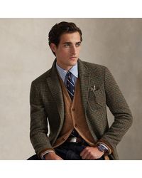 Ralph Lauren - Suede-Patch Wool-Blend Cardigan - Lyst