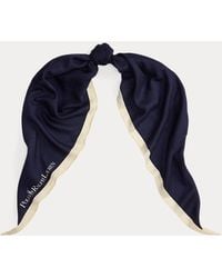 Polo Ralph Lauren - Foulard a rombo in lana e seta con logo - Lyst
