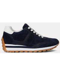 Ralph Lauren - Ralph Lauren Dani Perforated Suede Sneaker - Lyst