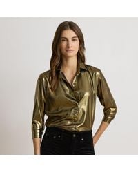 Ralph Lauren - Classic Fit Metallic Chiffon Shirt - Lyst