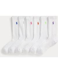 Polo Ralph Lauren - Embroidered Pony Crew Sock 6-Pack - Lyst