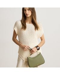 Ralph Lauren - Crosshatch Leather Medium Danni Bag - Lyst