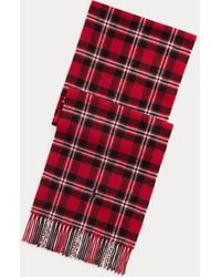 Polo Ralph Lauren - Plaid Fringe Wool Scarf - Lyst