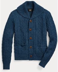 RRL - Zopfmuster-Strickjacke Mit Schalkragen - Lyst
