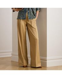 Ralph Lauren - Geplooide Katoenen Keperstof Broek - Lyst