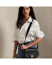 Polo Ralph Lauren Polo Id Leather Saddle Bag in Gray | Lyst