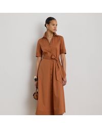 Ralph Lauren - Belted Stretch Cotton-Blend Shirtdress - Lyst