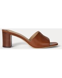 Ralph Lauren - Ralph Lauren Everley Block-Heel Leather Sandal - Lyst