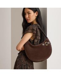 Ralph Lauren - Suede Large Tasha Shoulder Bag - Lyst