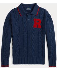 Polo Ralph Lauren - Ralph Lauren Boy's Cable-Knit Cotton Polo-Collar Sweater - Lyst