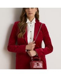 Ralph Lauren - Croc-Embossed Small Hallee Crossbody Bag - Lyst