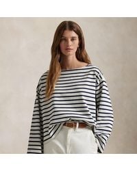 Polo Ralph Lauren - Maglietta a righe con scollo a barchetta - Lyst