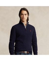 Ralph Lauren - Cable-Knit Quarter-Zip Sweater - Lyst