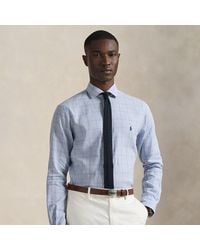 Polo Ralph Lauren - Custom Fit Checked Linen-Blend Shirt - Lyst