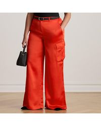 Ralph Lauren - Ralph Lauren Satin Charmeuse Wide-Leg Cargo Pant - Lyst