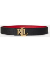 Ralph Lauren - Brede Omkeerbare Leren Riem Met Logo - Lyst
