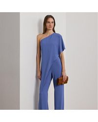 Ralph Lauren - Cape Georgette One-Shoulder Jumpsuit - Lyst