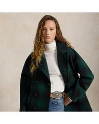 Polo Ralph Lauren - Sculpted Plaid Wool-Blend Peacoat - Lyst