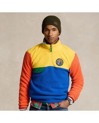 Polo Ralph Lauren - Colour-blocked Brushed Fleece Pullover - Lyst