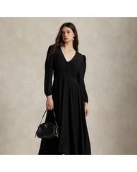 Polo Ralph Lauren - Abito blouson in misto seta - Lyst