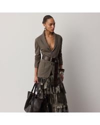 Ralph Lauren - Belinda Metallic Lambskin Skirt - Lyst