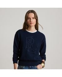 Ralph Lauren - Embroidered-Logo Combed Cotton Jumper - Lyst