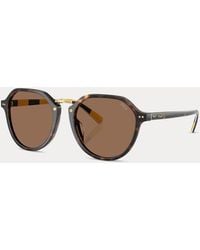 Polo Ralph Lauren - Heritage Rugby-Stripe Round Sunglasses - Lyst