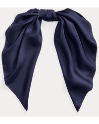 Ralph Lauren - Vierkante Zijden Keper Sjaal Met Logo - Lyst