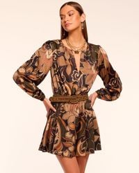 Ramy Brook - Gloria Printed Silk Long Sleeve Mini Dress - Lyst