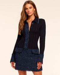 Ramy Brook - Ellen Tweed Knit Combo Mini Dress - Lyst