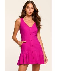Ramy Brook - Olana Stretch Cotton V-Neck Mini Dress - Lyst