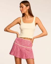 Ramy Brook - Anya Tweed Pleated Mini Skort - Lyst