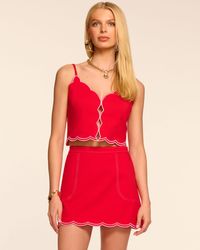 Ramy Brook - Cheryl Stretch Cotton Scalloped Mini Skirt - Lyst