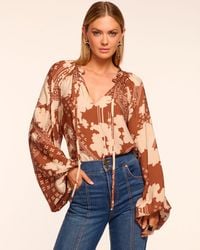 Ramy Brook - Aaron V-Neck Long Sleeve Blouse - Lyst