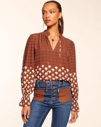 Ramy Brook - Berona V-Neck Long Sleeve Blouse - Lyst