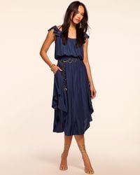 Ramy Brook - Clementine Smocked Elastic Waist Midi Dress - Lyst