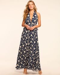 Ramy Brook - Genevieve Embroidered Chiffon Plunging Maxi Dress - Lyst