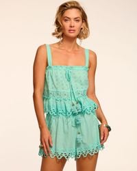 Ramy Brook - Amina Cotton Eyelet Coverup Top - Lyst