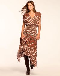 Ramy Brook - Elie V-Neck Smocked Midi Dress - Lyst