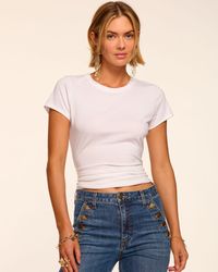 Ramy Brook - Kate Knit Short Sleeve Ruched Tee - Lyst
