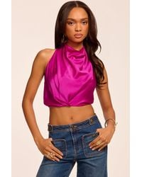 Ramy Brook - Libbie Silk Cowl Neck Halter Top - Lyst