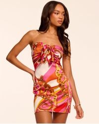 Ramy Brook - Orion Printed Silk Strapless Mini Dress - Lyst