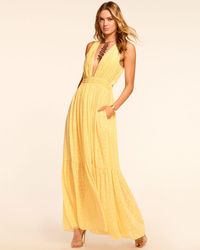 Ramy Brook - Gisela Chiffon Plunging Maxi Dress - Lyst