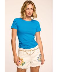 Ramy Brook - Kate Knit Short Sleeve Ruched Tee - Lyst
