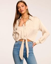 Ramy Brook - Luna Button Down Tie-Front Top - Lyst